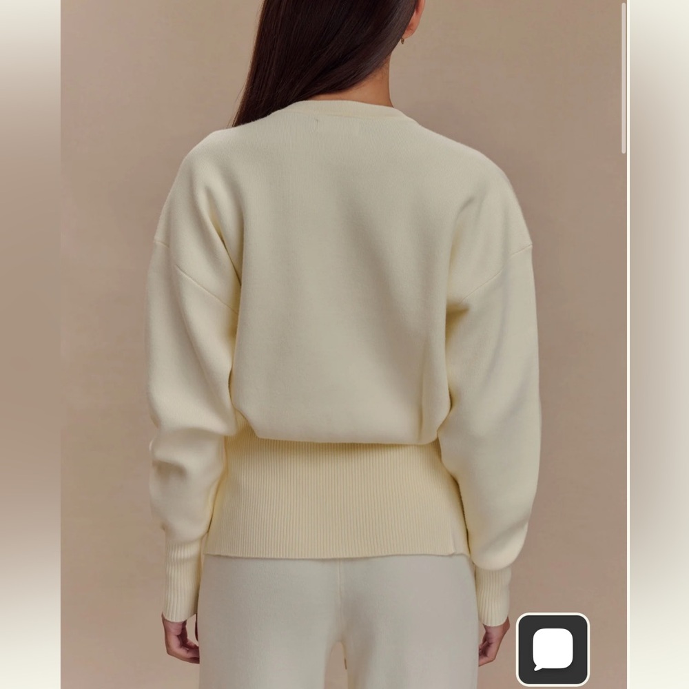 Alexia Buttoned Oversized Cardigan - Ivory by Meshki - Picture 2 of 3